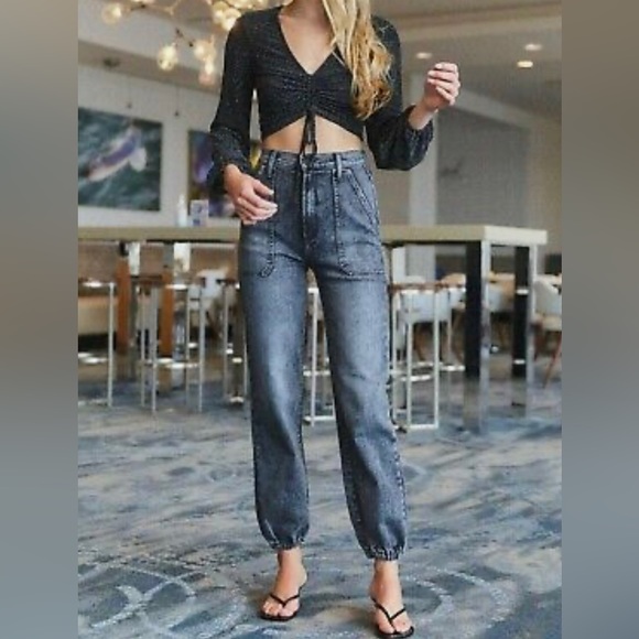 MOTHER- The Wrapper Patch Springy Ankle in Train Stops - Picture 3 of 17